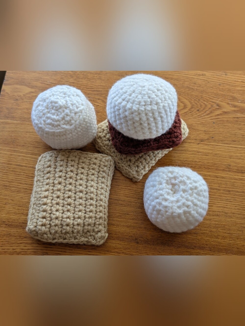 Handmade Crochet Play Food Set - Smores
